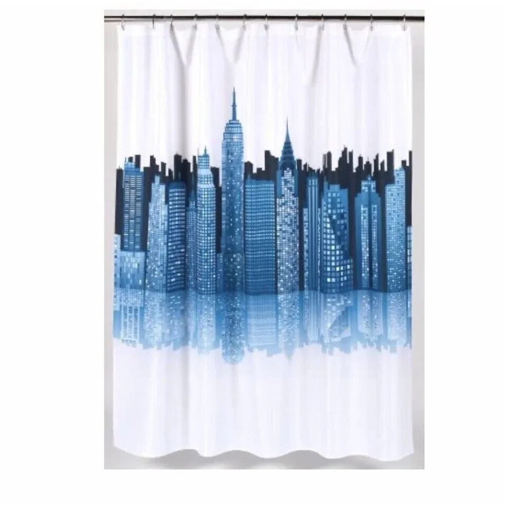 New Carnation Home Fashions Cityscape Shower Curtain Water Repellent 70